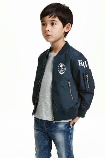 Kids blue hot sale bomber jacket