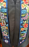 Guam Floral Seal Graduation 2025 Blue Trim Stoles