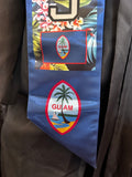 Guam Floral Seal Graduation 2025 Blue Trim Stoles