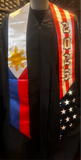 Philippines X USA Tribal Sun Seal  Graduation Stoles Embroidered 2025