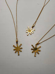 Philippines Filipino 3 Stars and Sun Pendant Necklace